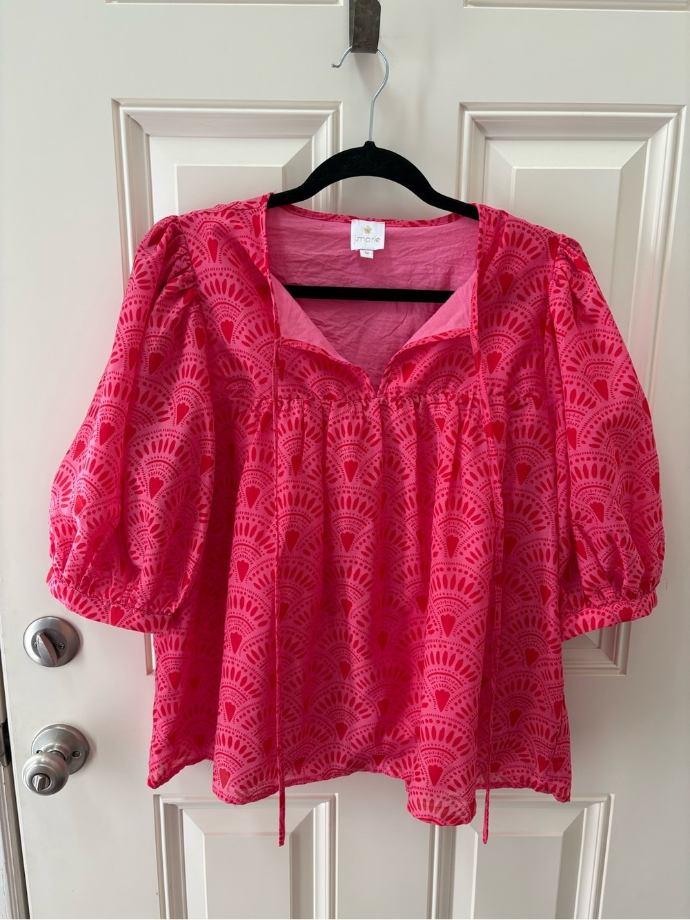 J.Marie Noelle Puff Sleeve Top Size Medium